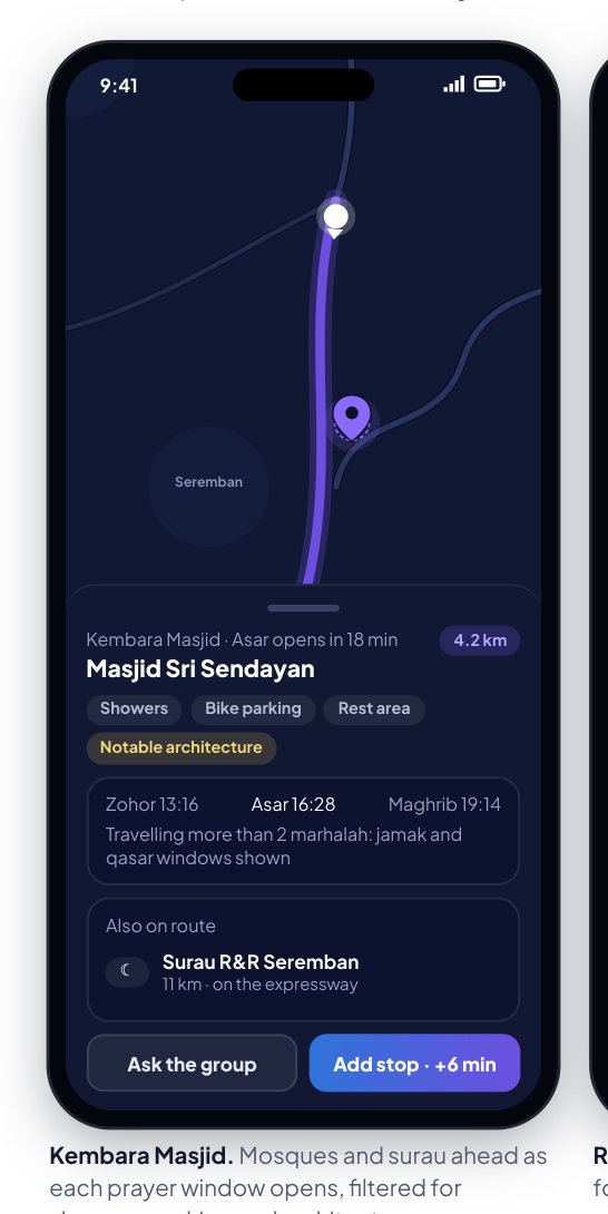 Kembara Masjid: mosques and surau ahead as each prayer window opens.